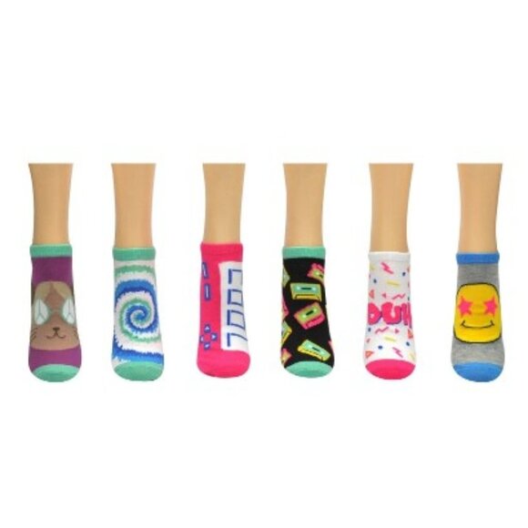 SOCK HOUSE‎ CO. Ladies 90's Remix 6 Pair Pack Lowcut Socks - Picture 1 of 3